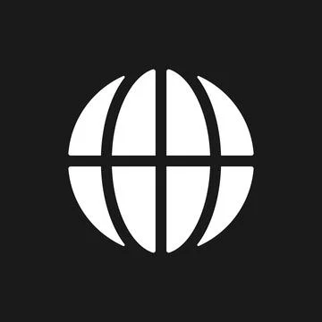Globe dark mode glyph ui icon Stock Illustration