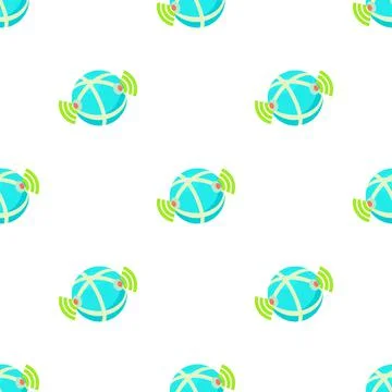 Globe database pattern seamless vector イラスト素材