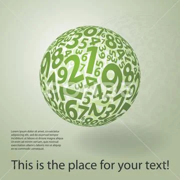Globe Design with Numbers Stock Illustration