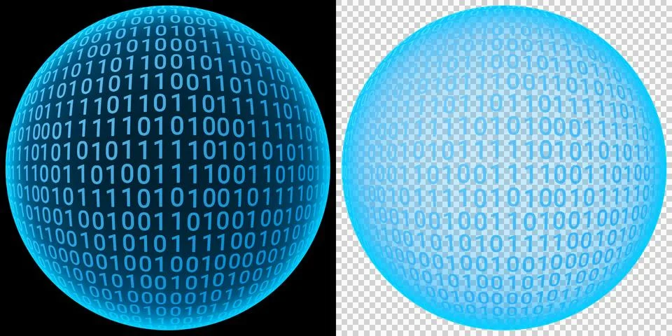 Globe digital binary data sphere technology network communication cyberspace inf Illustrazione stock