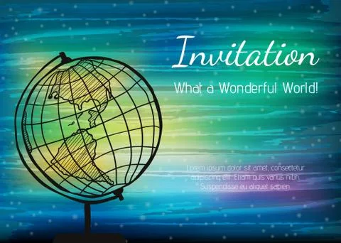 The Globe on the digital watercolor background Illustrazione stock