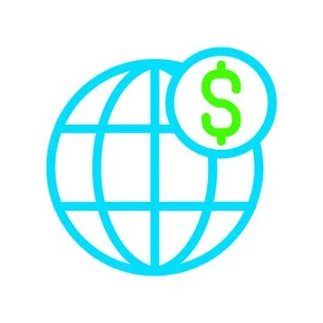 Globe Dollar Icon Stock Illustration