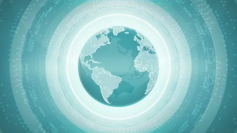 Globe Earth Digital Animation with Binary Code Futuristic Background 스톡 동영상 115085592