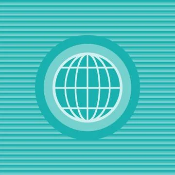 Globe earth flat icon Stock Illustration