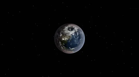 Globe: Earth Flyby with Asia in the afternoon and Africa at night Video stock 55534412