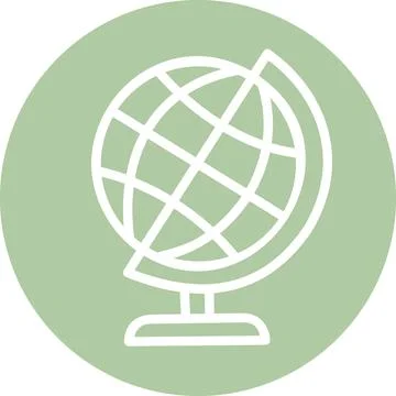 Globe earth geography icon round graphic Stock Illustration