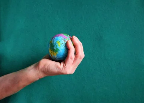 Globe ,earth in human hand Stock-Fotos