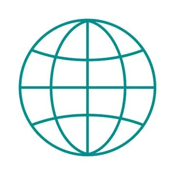Globe earth icon reflection outline planet map symbol vector illustration Illustrazione stock
