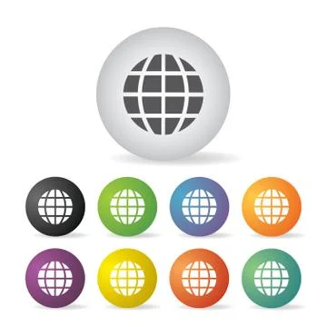 Globe earth icon set Stock Illustration