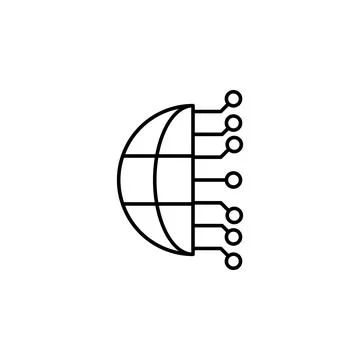 Globe earth icon. Simple line, outline vector of artificial Intelligence icons Stock Illustration