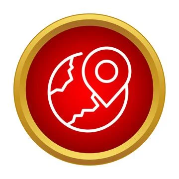 Globe earth location pin icon navigating global position Stockillustratie