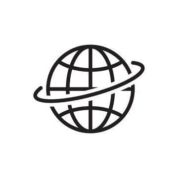 Globe earth outline icon vector, world icon for graphic design, logo, web sit 스톡 일러스트