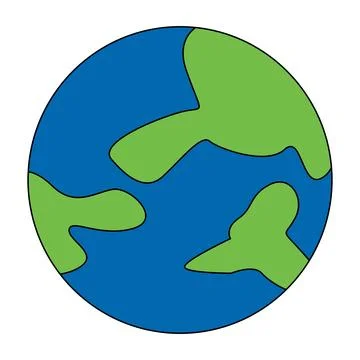 Globe earth planet isolated on a white background Stock Illustration
