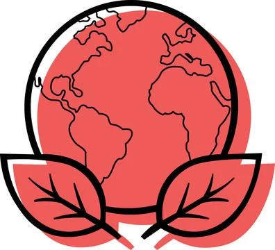 Globe Earth planet with side eco leaves Stockillustratie