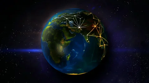 Globe Earth Shine Network Looping Animation 4K (Ultra HD) resolution Видео 38167591