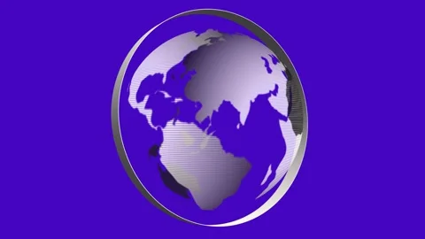 Globe Earth spinning with an orbiting ring in abstract digital space Stock Footage 323110151