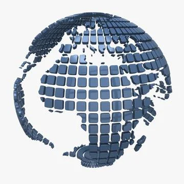 Globe Earth Squares 3D Model