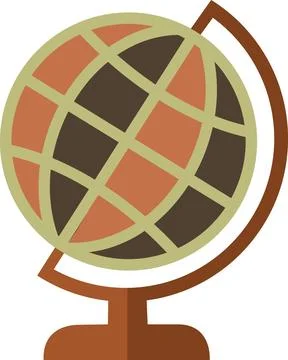 Globe earth on stand flat icon Stock Illustration