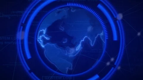 Globe earth world animation features digital planetary network tracks. Eart.. Stock Footage 341129625