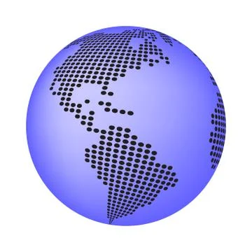 Globe earth world map - abstract dotted vector background.  Blue wallpaper il Stock Illustration