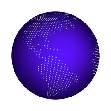 Globe earth world map - abstract dotted vector background.  Blue wallpaper il Illustrazione stock