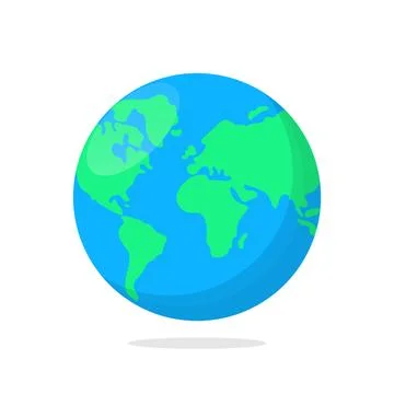 Globe earth, world planet in flat style. Vector planet Earth icon. World map. Stock Illustration