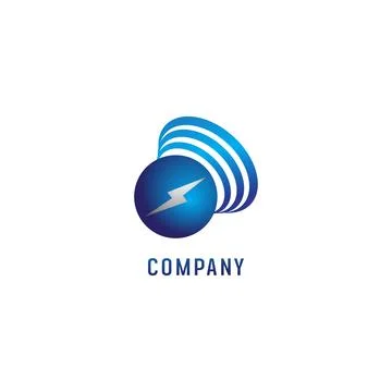 Globe Electrical Power Logo Design Element, Vector Logo Illustration Templa.. Stock Illustration