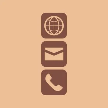 Globe Email and Phone icon Stock Illustration