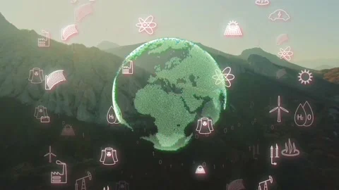 Globe energetic background Vol2. Idea of polution from human industry activity Stock Footage 171260697