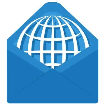 Globe in envelope Illustrazione stock