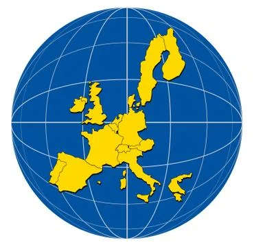 Globe europe map Stock Illustration