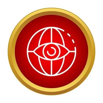 Globe eye symbol representing global surveillance monitoring Stock Illustration