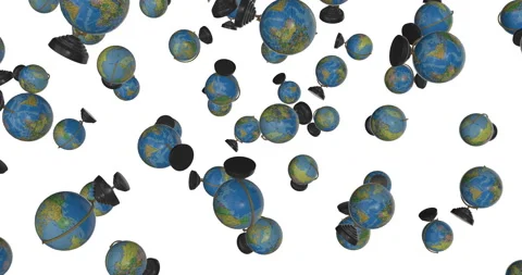 Globe falling slow motion 3d Stock Footage 237307464