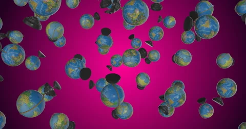 Globe falling slow motion 3d Video stock 237328665