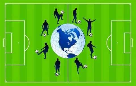 Globe on field during Soccer Match Stock Illustration