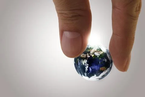 Globe in fingers Stock Illustration