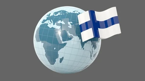 Globe with flag of finland Video stock 124760945