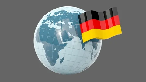 Globe with flag of germany Video stock 124736146