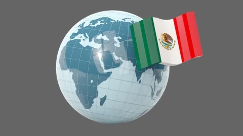 Globe with flag of mexico Video stock 124736587