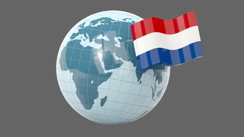 Globe with flag of netherlands Video stock 124736870
