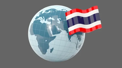 Globe with flag of thailand Video stock 124737753
