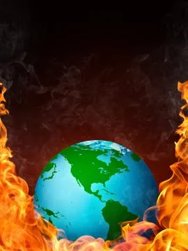 Globe in Flame Illustrazione stock
