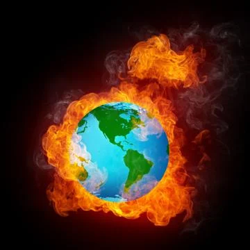 Globe in Flame Illustrazione stock