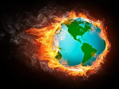 Globe in Flame Illustrazione stock