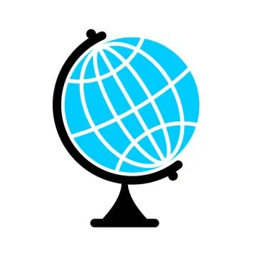 Globe Flat icon. Earth ball character. Planet earth sign Stock Illustration