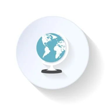 Globe flat icon Stock Illustration