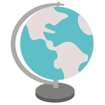 Globe flat illustration on white Stock Illustration