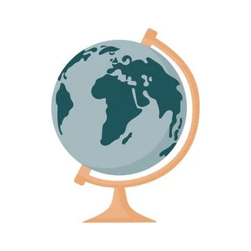 Globe in flat style, stylization isolated on a white background. Stock Illustration