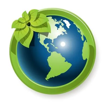 Globe with flower Stock Illustration