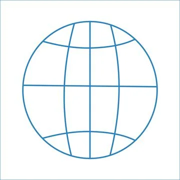 Globe in the form of an icon on a white background Stock Illustration